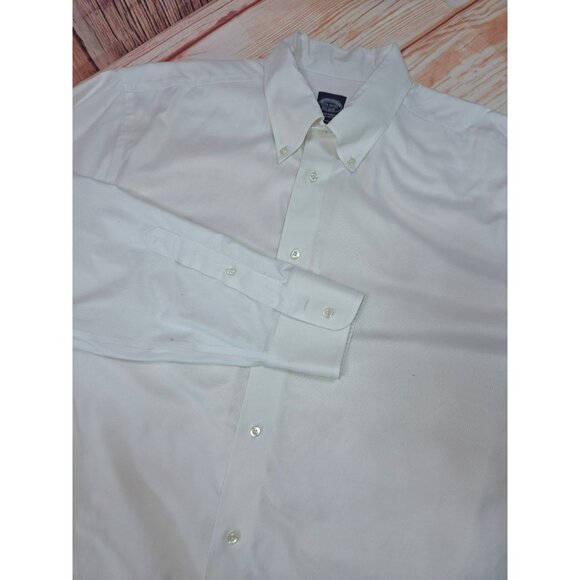 Brooks Brothers Non-Iron Stretch White Dress Shirt 17.5-36/37 XXL - Picture 4 of 7